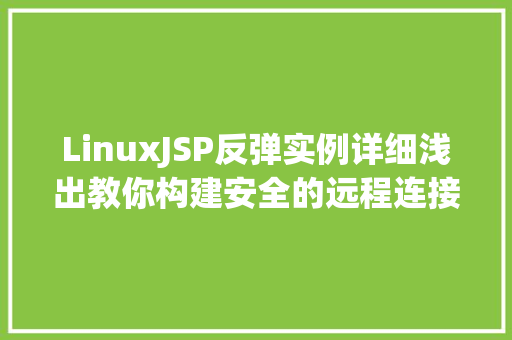 LinuxJSP反弹实例详细浅出教你构建安全的远程连接