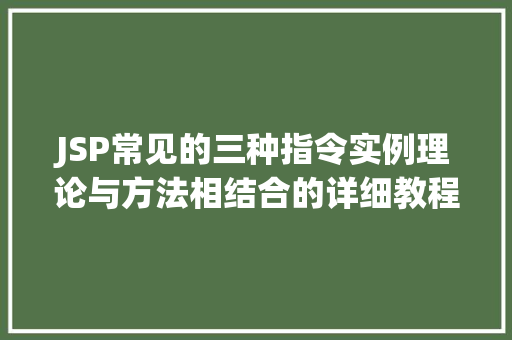 JSP常见的三种指令实例理论与方法相结合的详细教程 第1张 JSP常见的三种指令实例理论与方法相结合的详细教程 第1张