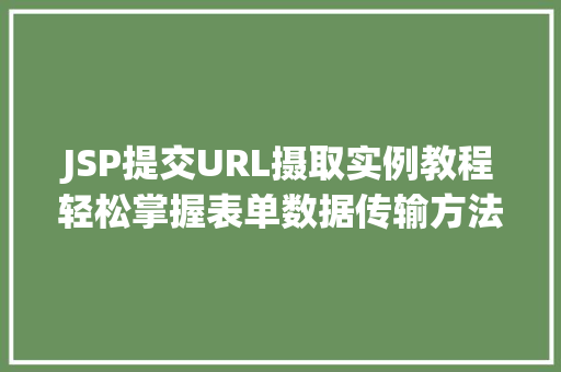 JSP提交URL摄取实例教程轻松掌握表单数据传输方法 第1张 JSP提交URL摄取实例教程轻松掌握表单数据传输方法 第1张