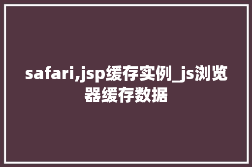 safari,jsp缓存实例_js浏览器缓存数据