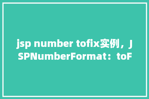 jsp number tofix实例，JSPNumberFormat：toFixed实例详解