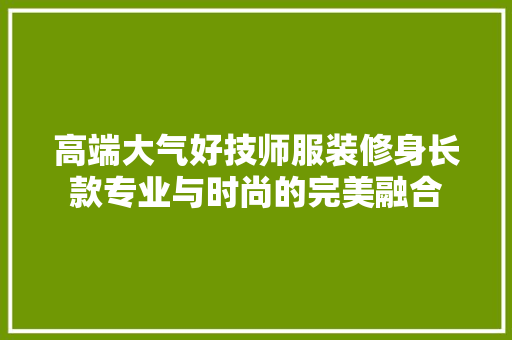 高端大气好技师服装修身长款专业与时尚的完美融合