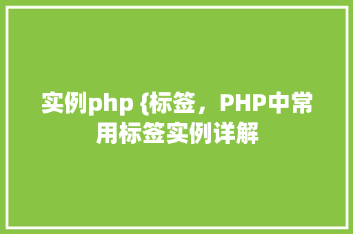 实例php {标签，PHP中常用标签实例详解