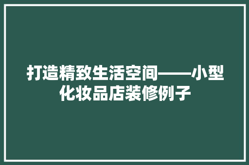 打造精致生活空间——小型化妆品店装修例子