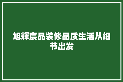 旭辉宸品装修品质生活从细节出发