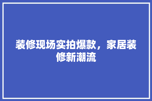 装修现场实拍爆款，家居装修新潮流