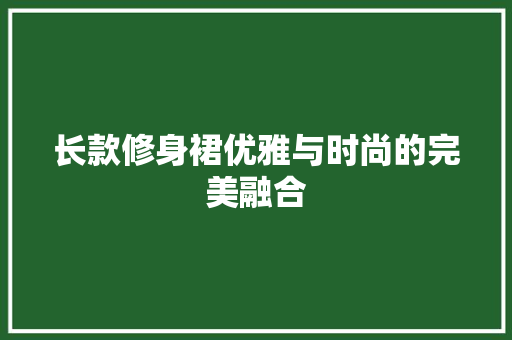 长款修身裙优雅与时尚的完美融合