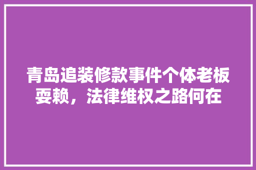青岛追装修款事件个体老板耍赖，法律维权之路何在