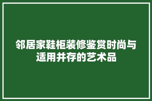 邻居家鞋柜装修鉴赏时尚与适用并存的艺术品