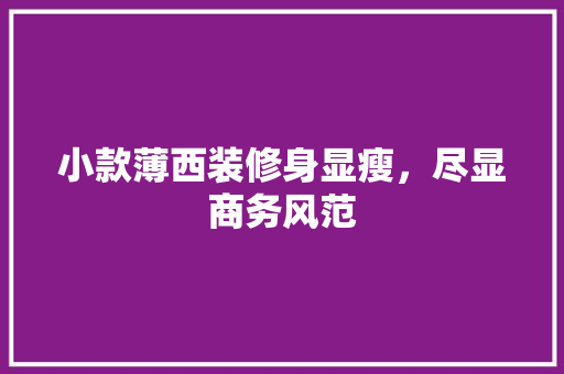 小款薄西装修身显瘦，尽显商务风范