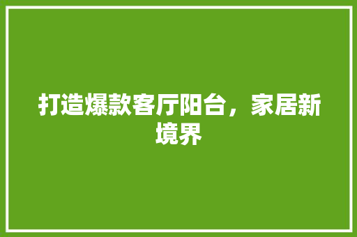 打造爆款客厅阳台，家居新境界  第1张