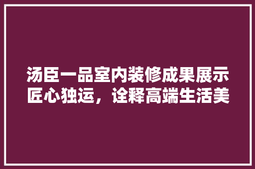 汤臣一品室内装修成果展示匠心独运，诠释高端生活美学