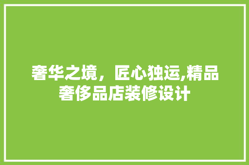 奢华之境，匠心独运,精品奢侈品店装修设计