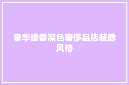 奢华暗香深色奢侈品店装修风格
