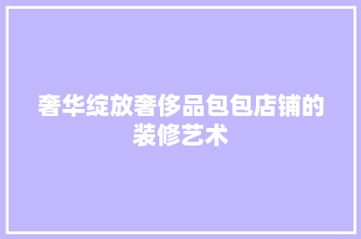 奢华绽放奢侈品包包店铺的装修艺术