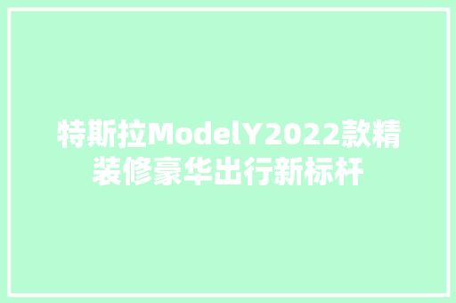 特斯拉ModelY2022款精装修豪华出行新标杆