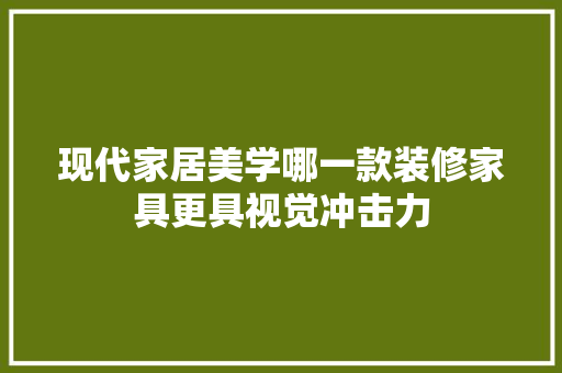 现代家居美学哪一款装修家具更具视觉冲击力
