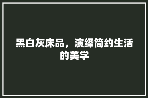 黑白灰床品，演绎简约生活的美学