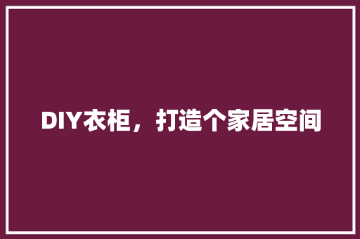 DIY衣柜，打造个家居空间