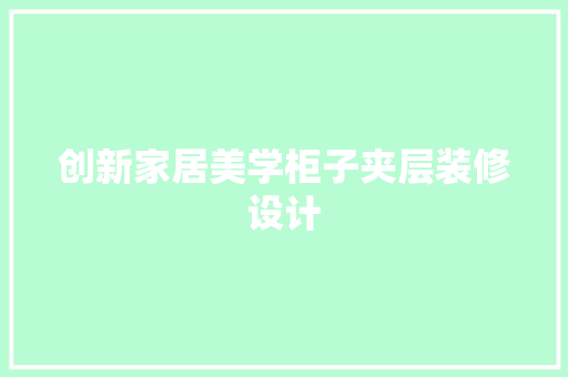 创新家居美学柜子夹层装修设计