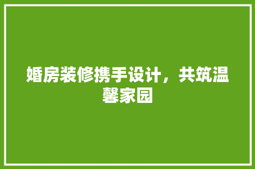 婚房装修携手设计，共筑温馨家园