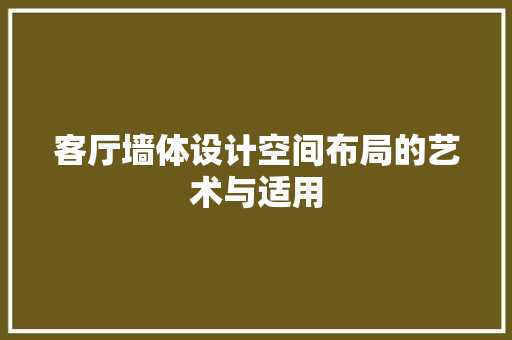 客厅墙体设计空间布局的艺术与适用  第1张
