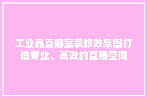 工业品直播室装修效果图打造专业、高效的直播空间