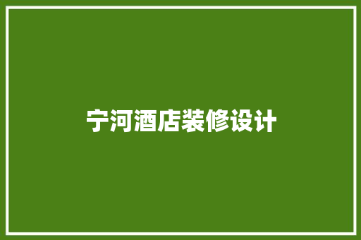 宁河酒店装修设计