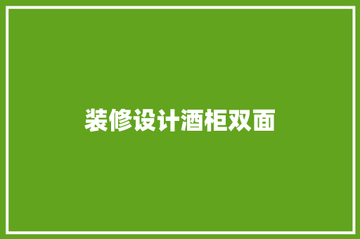 装修设计酒柜双面