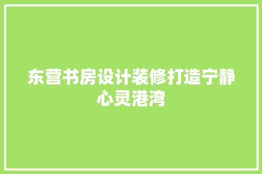 东营书房设计装修打造宁静心灵港湾