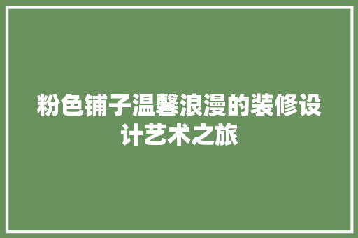 粉色铺子温馨浪漫的装修设计艺术之旅