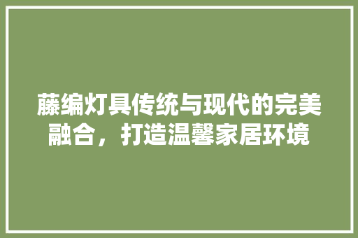 藤编灯具传统与现代的完美融合，打造温馨家居环境
