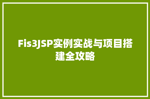 Fis3JSP实例实战与项目搭建全攻略  第1张